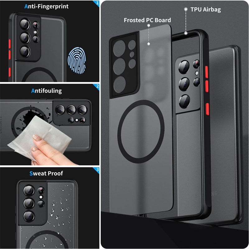 Handyhülle Magnetische Saugnapf-Frost-Oberfläche, stoßfest, rundum geschützt