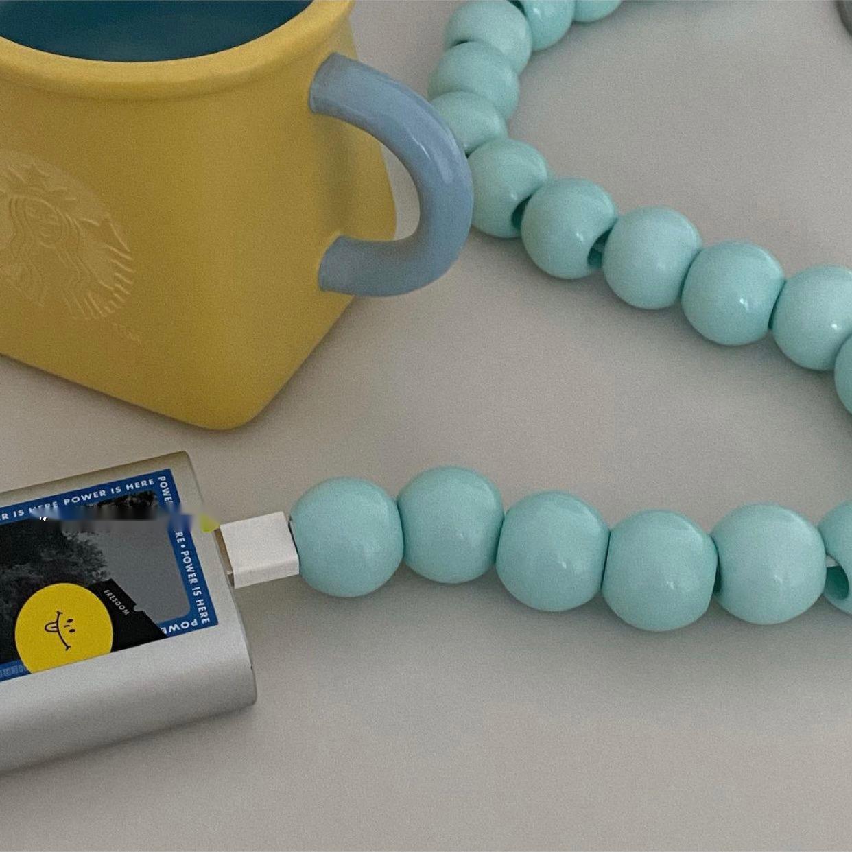 Mintgrünes 1 m USB-Ladekabel