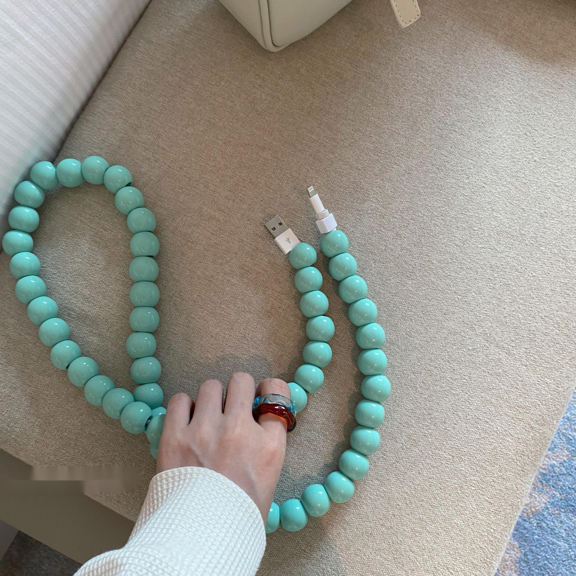 Mintgrünes 1 m USB-Ladekabel