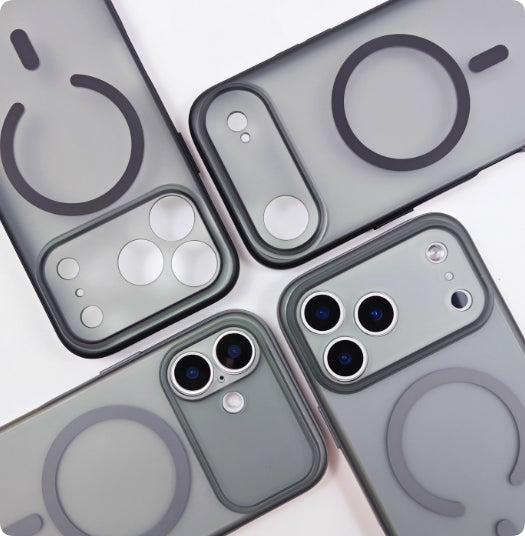 Magnetische Handyhülle mit Hautgefühl, feine Lochlinse, Vollabdeckung, stoßfest