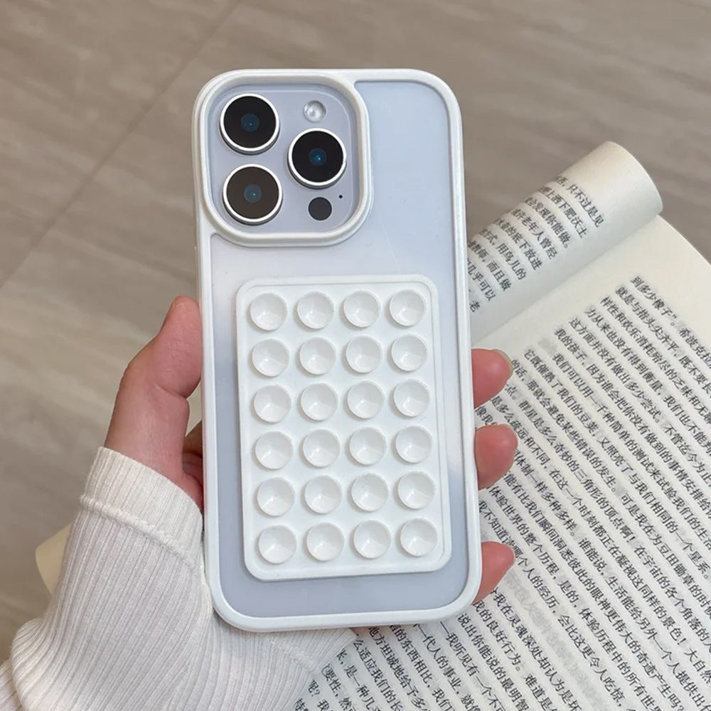 Einfarbige Saugnapf-Acryl-Hartschale Einfache Handyhülle