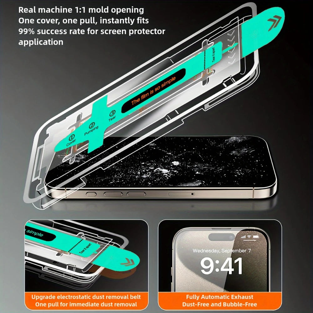 NNBILI 3er-Set mattes Panzerglas, staubfrei