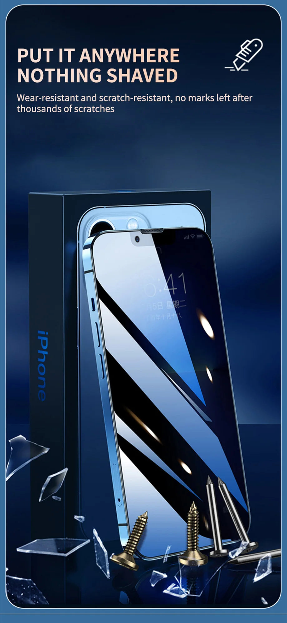 1–4er-Set Privacy-Panzerglas für iPhone