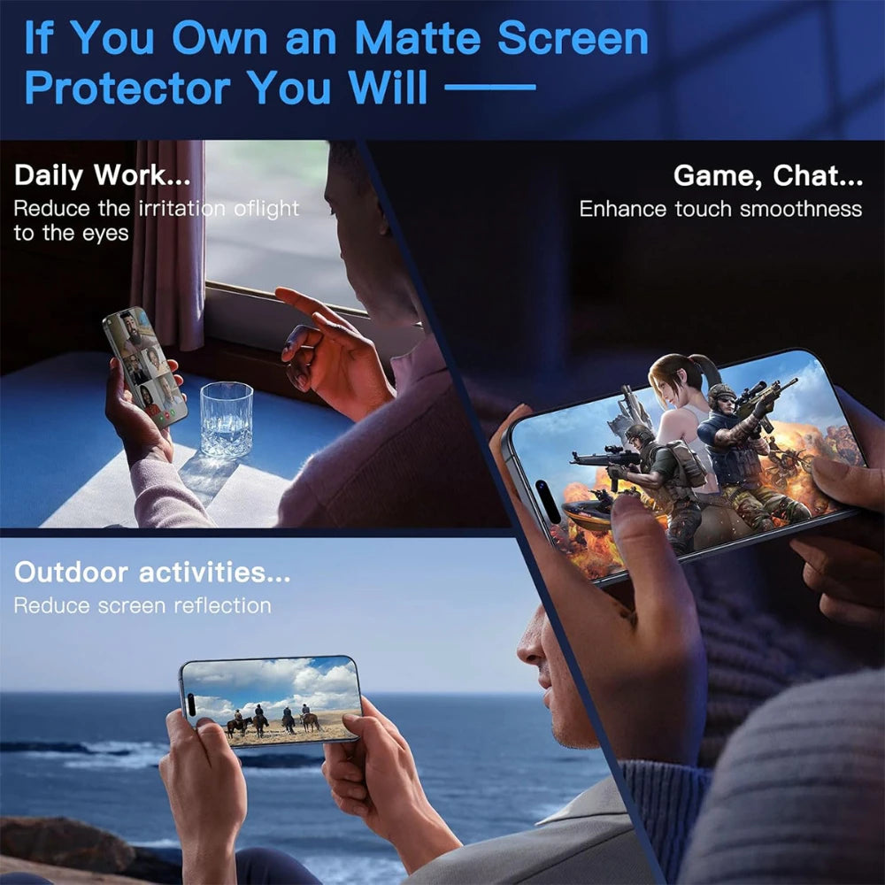 NNBILI 3er-Set mattes Panzerglas, staubfrei