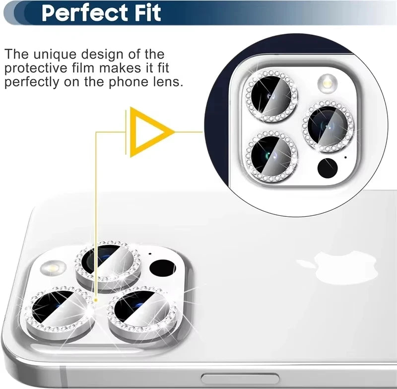 Glitzernder Kamera-Linsenschutz mit Strass für iPhone