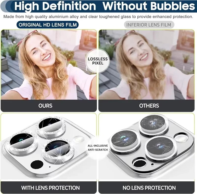 Glitzernder Kamera-Linsenschutz mit Strass für iPhone