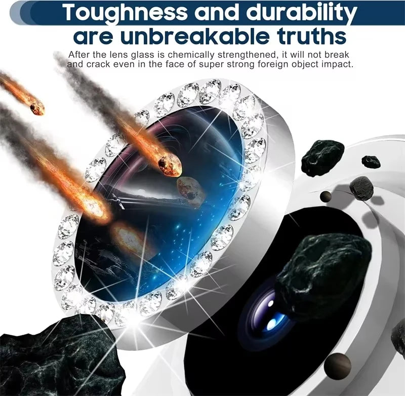 Glitzernder Kamera-Linsenschutz mit Strass für iPhone