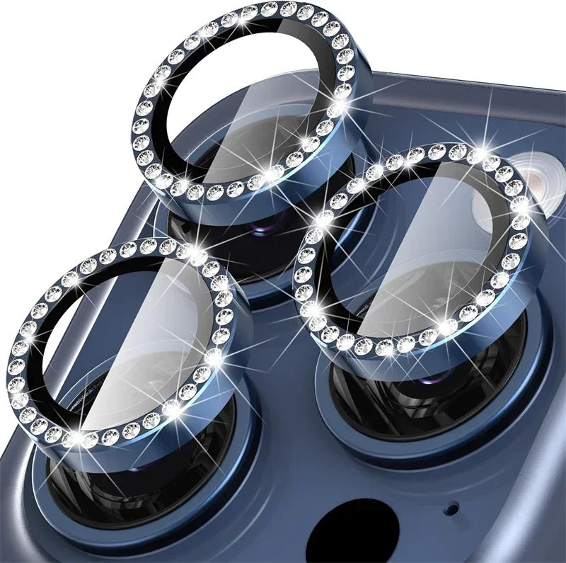 Glitzernder Kamera-Linsenschutz mit Strass für iPhone