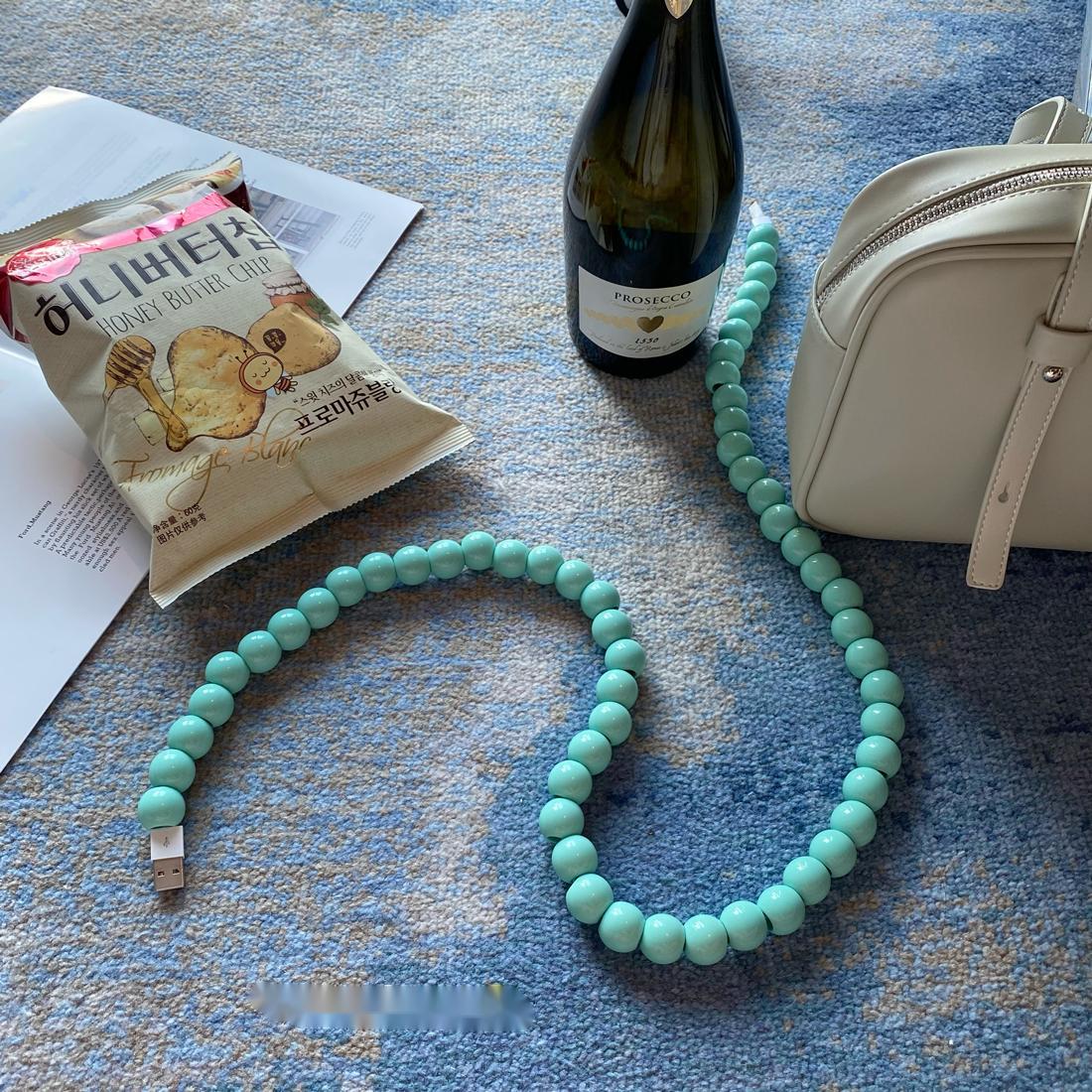 Mintgrünes 1 m USB-Ladekabel