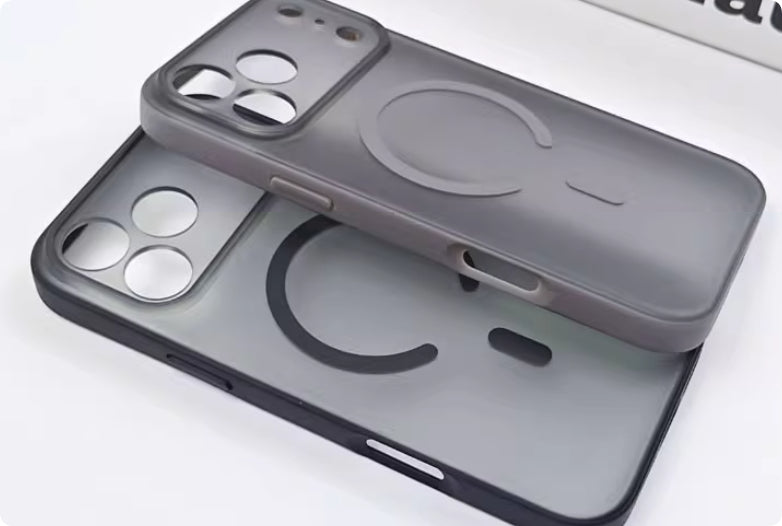 Magnetische Handyhülle mit Hautgefühl, feine Lochlinse, Vollabdeckung, stoßfest