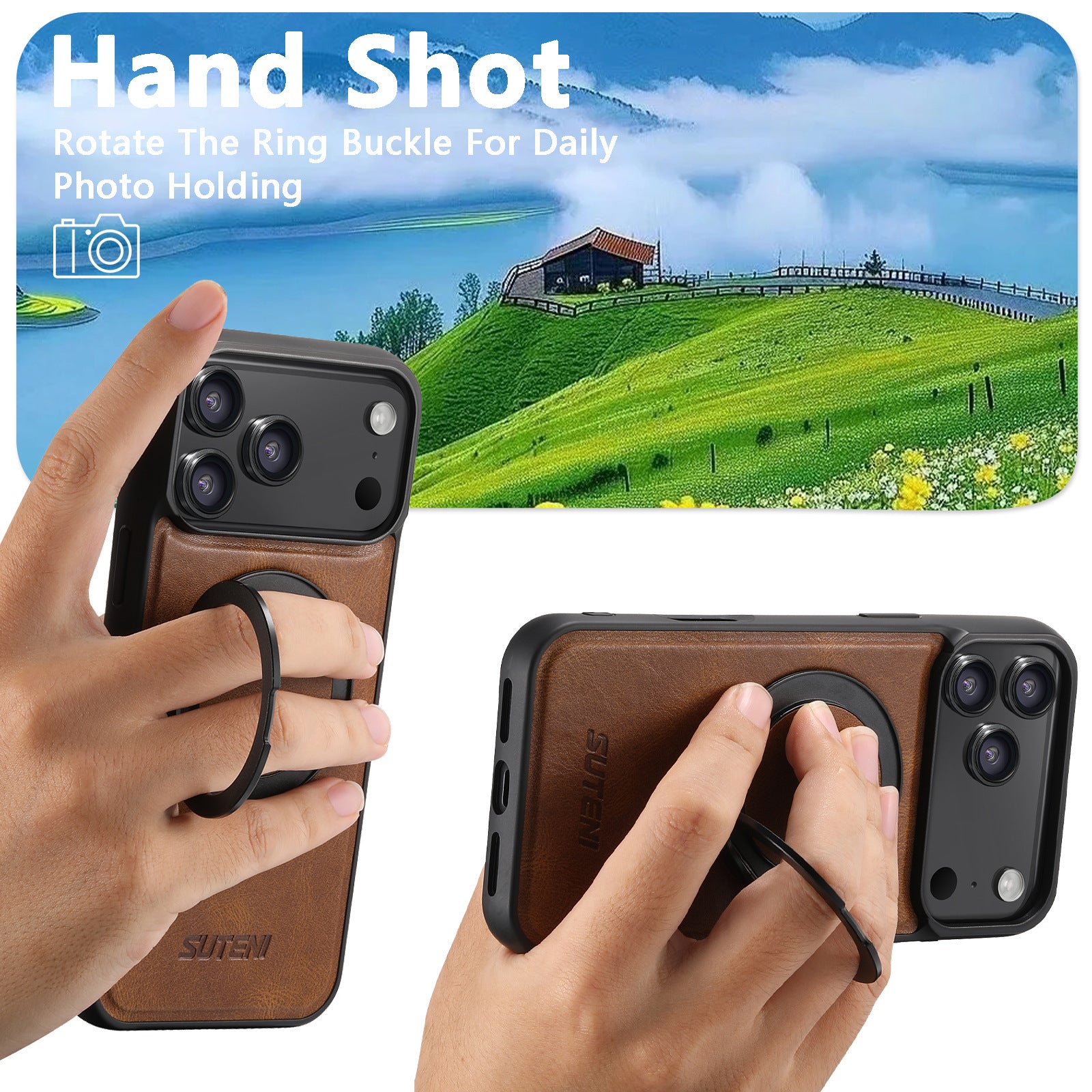 Leder-Magnetisches Wireless-Ladehandy-Case